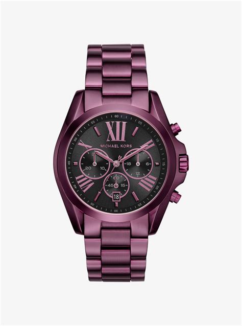 michael kors purple leather watch|Michael Kors men's leather watch.